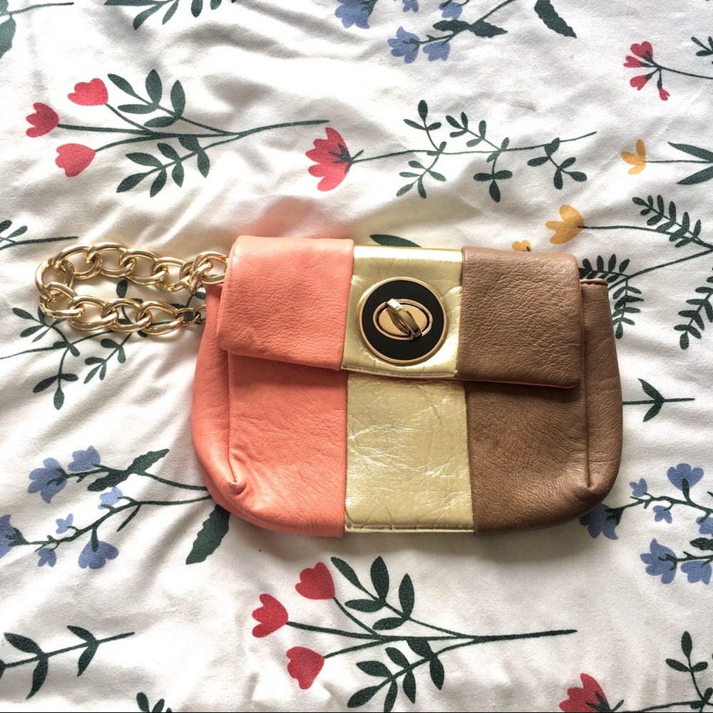 Tri-Color Wristlet Purse